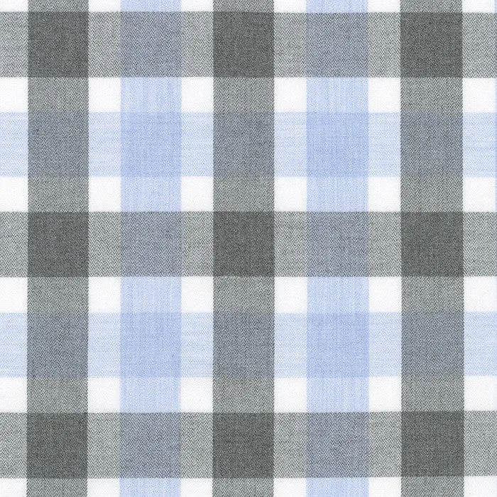 1YD 26IN REMNANT; Blue | Lisbon Brushed Plaid Melange | Robert Kaufman