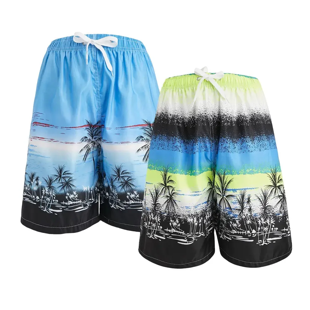 2 Pack Men's Board Shorts With Pockets