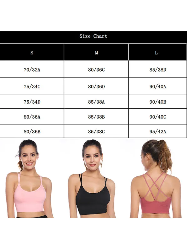 3 Pack Women's Sports Bra Padded Crisscross Activewear