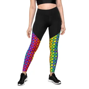 3D Rainbow Pattern Compression Leggings