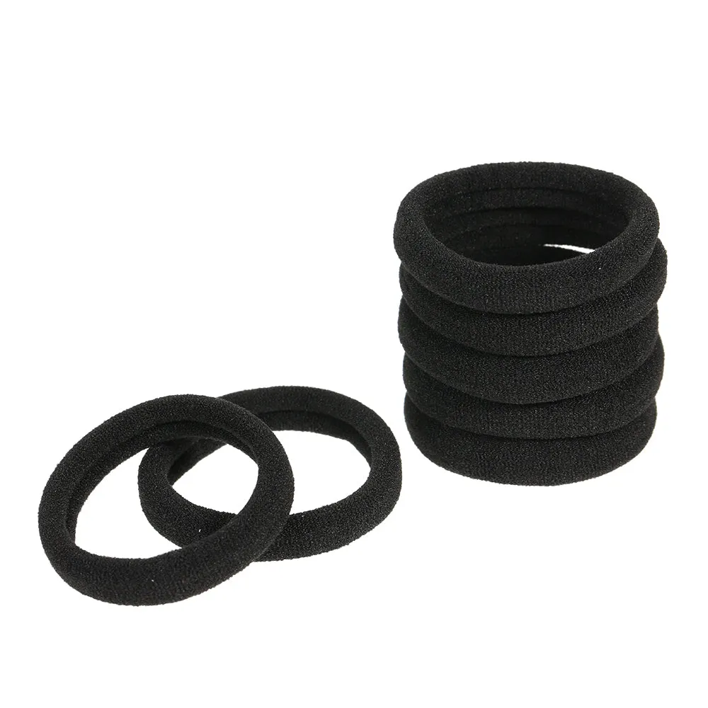 50 Piece Black Thick No Slip Hair Bands