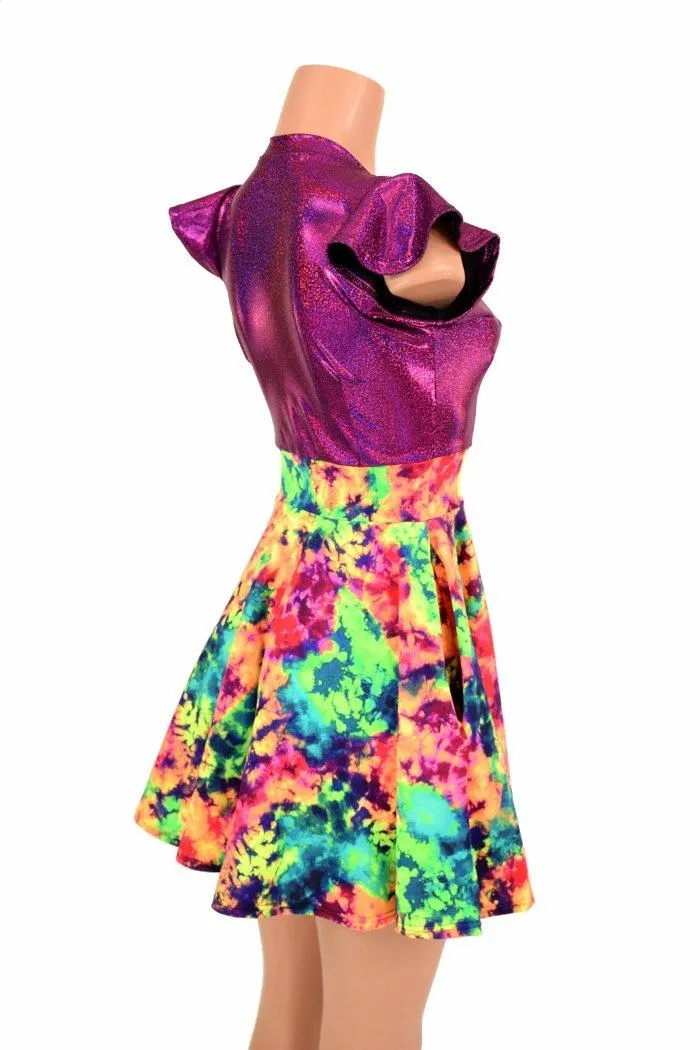 Acid Splash & Fuchsia Skater Dress