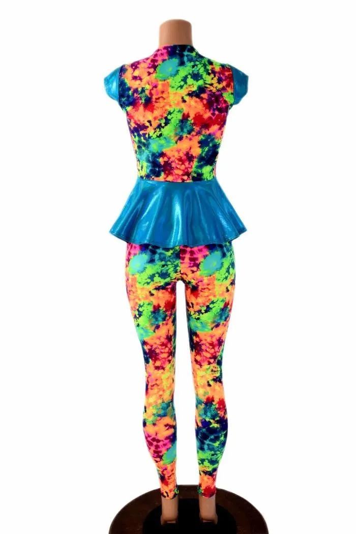 Acid Splash Peplum & Leggings Set