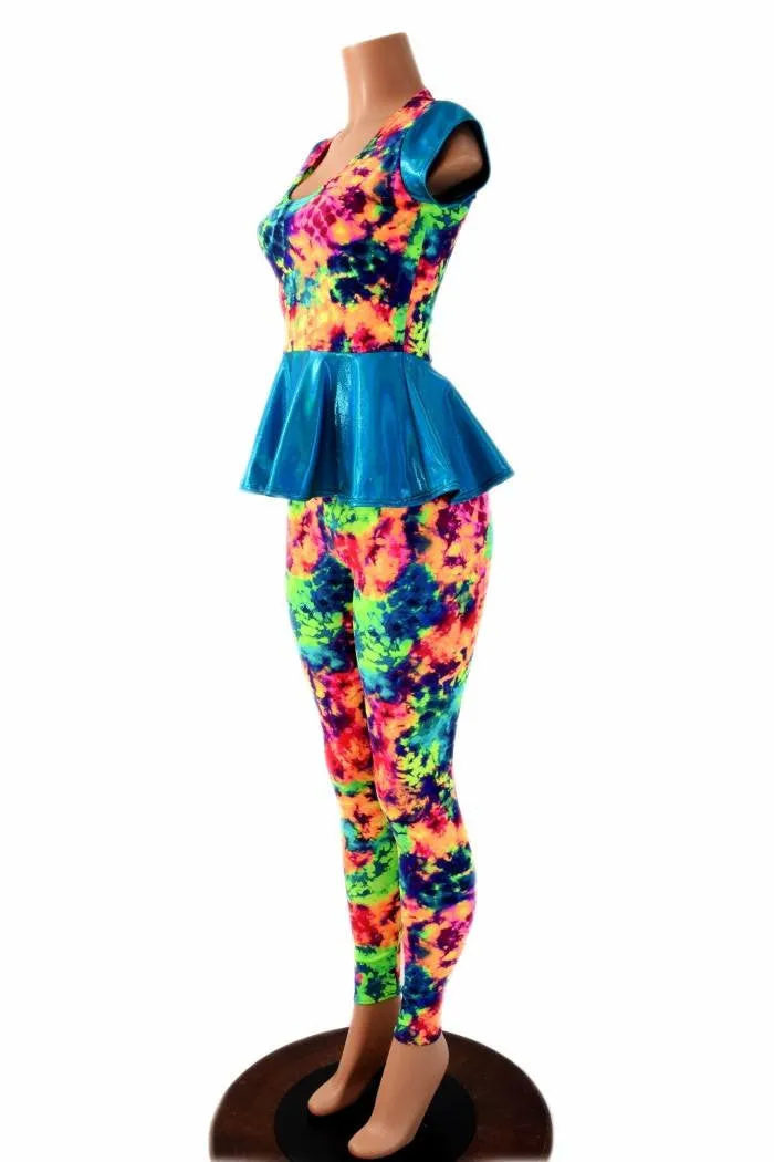 Acid Splash Peplum & Leggings Set