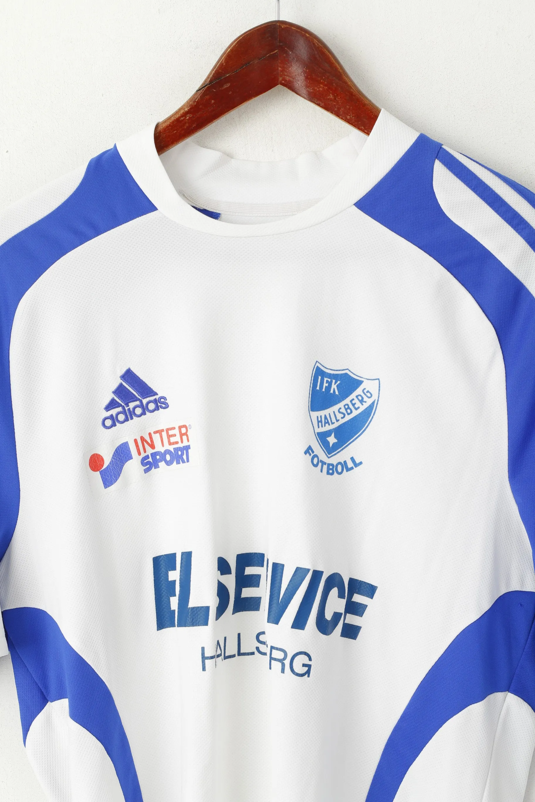 Adidas IFK Hallsberg Men L Shirt White Vintage Football Sportswear Jersey Top