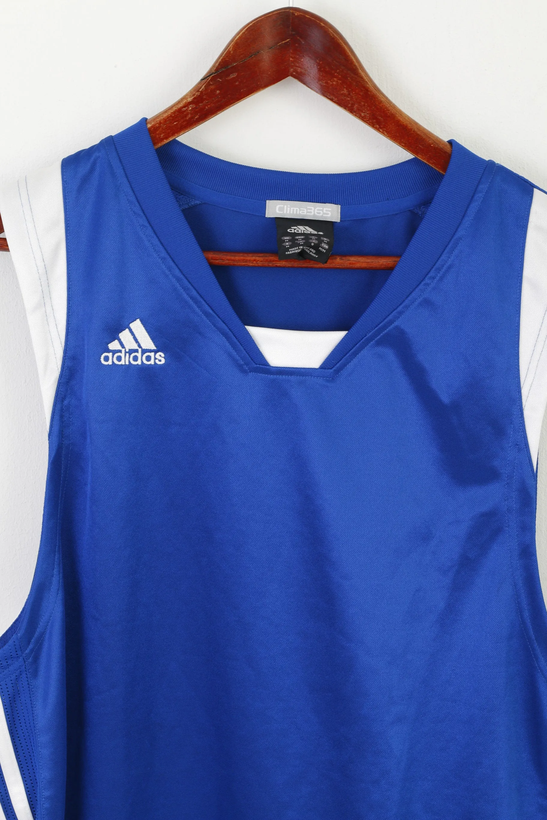 Adidas Men M Shirt Blue Shiny Clima 365 Sleeveless Sportswear Jersey Top