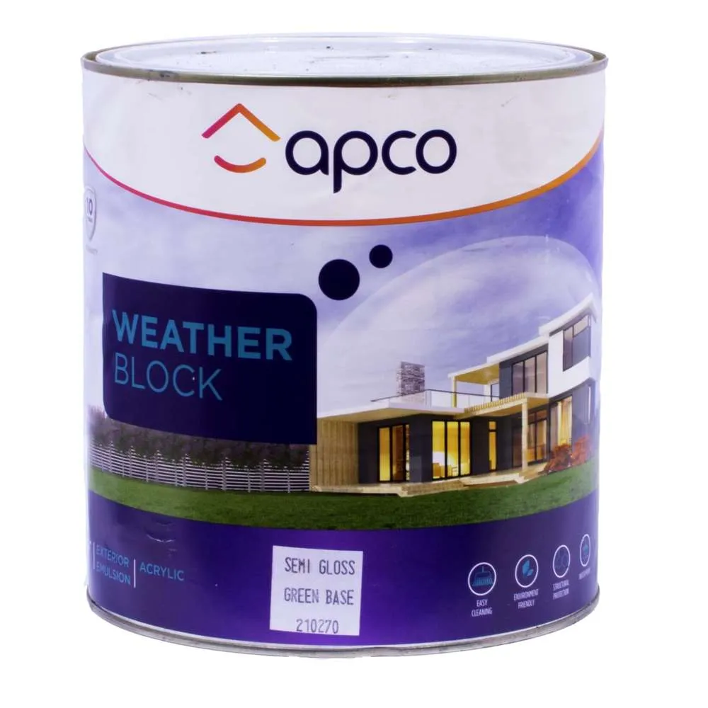 Apco Weatherblock Semi Gloss Acrylic Green Base 4L