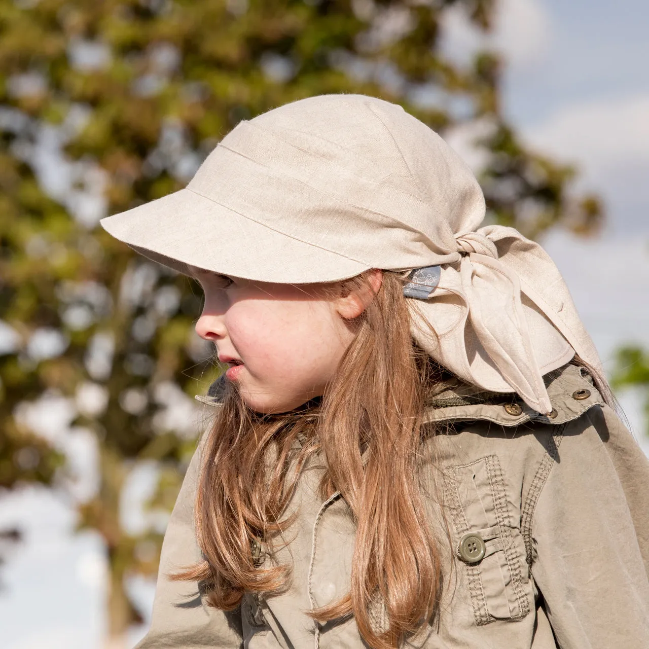 Bandana Style Sun Visor in 100% Organic Linen (Child-Adult)