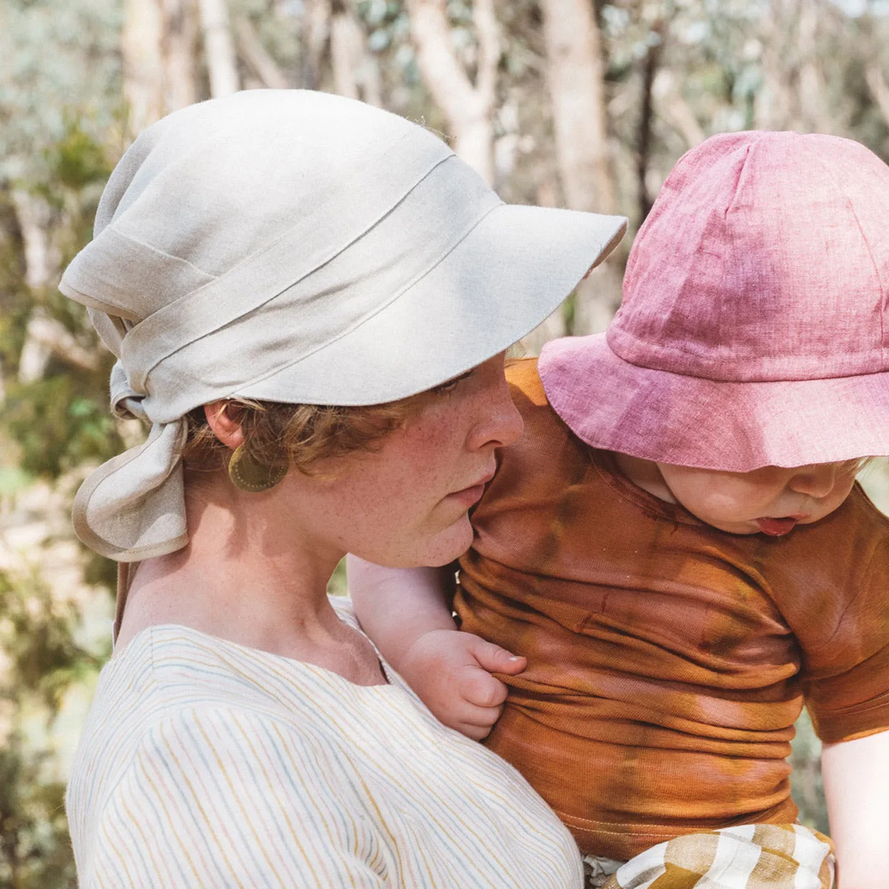 Bandana Style Sun Visor in 100% Organic Linen (Child-Adult)