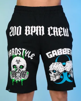 Biohazard Hardstyle Blacklight Green Basketball Shorts