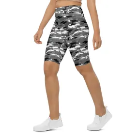 Black & White Camo Bike Shorts