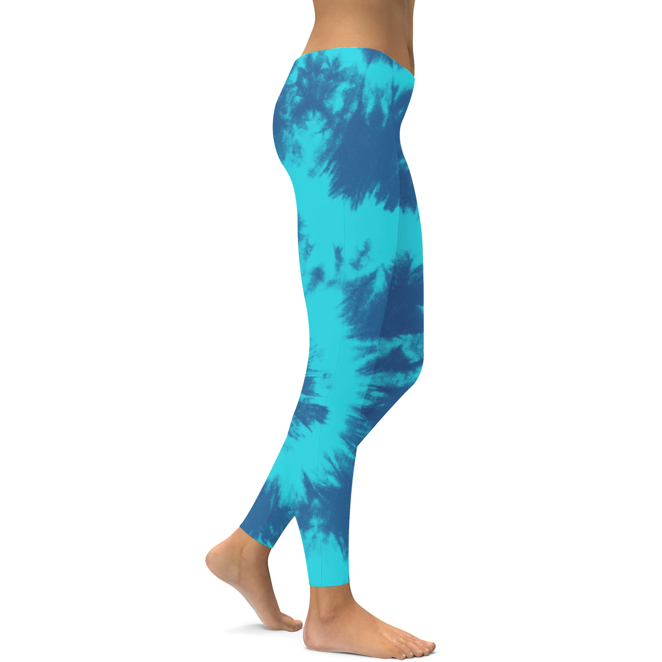 Blue & Aqua Tie Dye Leggings