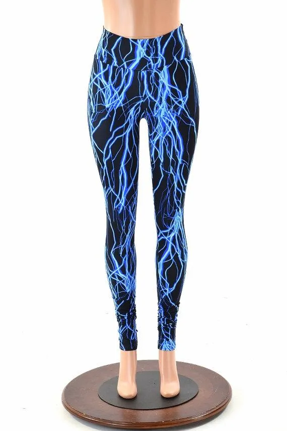 Blue Lightning High Waist Leggings