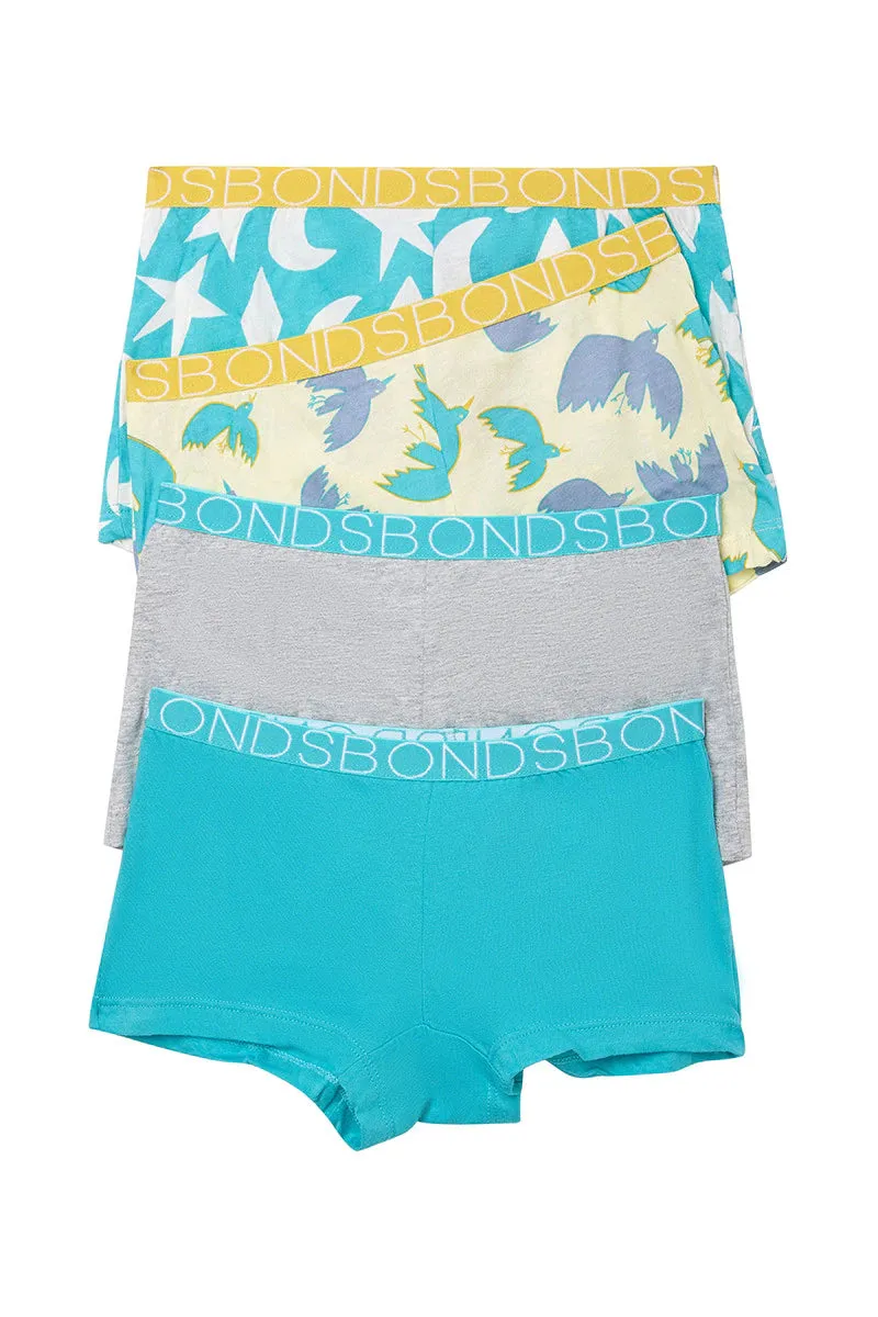 Bonds Girls Shortie 4 Pack - Little Starry Night