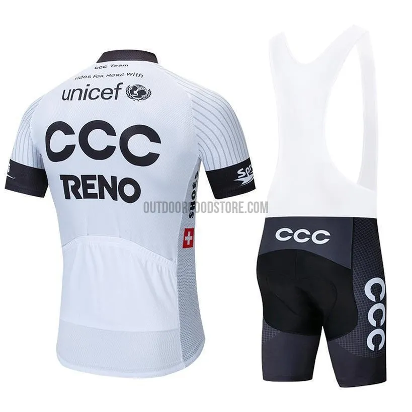 CCC White Pro Retro Short Cycling Jersey Kit