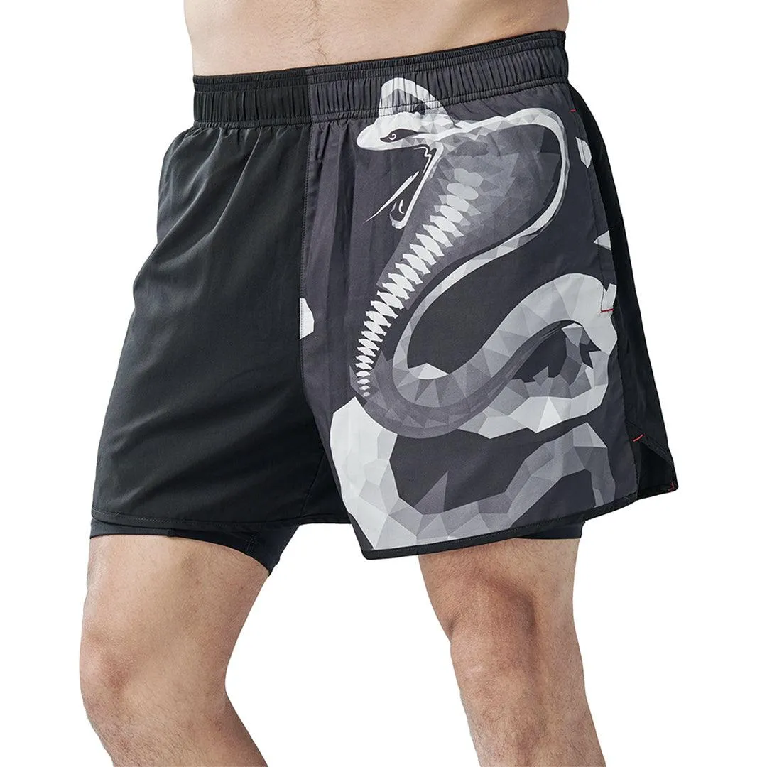 Classic UPF50  Mens 2 in 1 Compression Shorts - Cobra Style