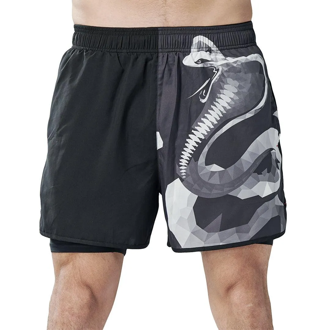 Classic UPF50  Mens 2 in 1 Compression Shorts - Cobra Style