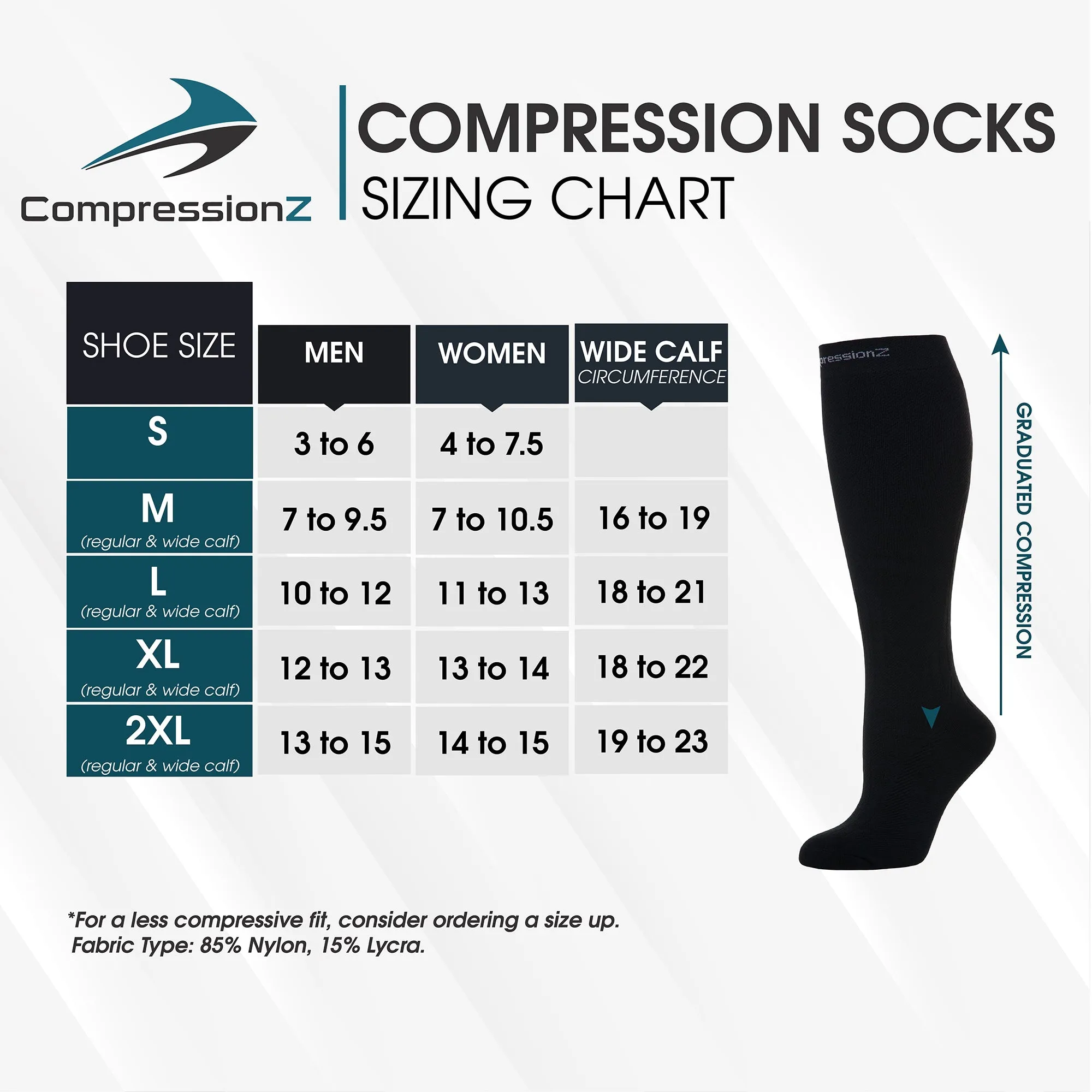 Compression Socks (20-30 mmHg) - White 2 Pack