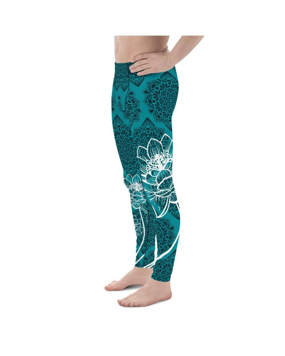 Cyan Blue Lotus Meggings