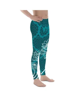 Cyan Blue Lotus Meggings