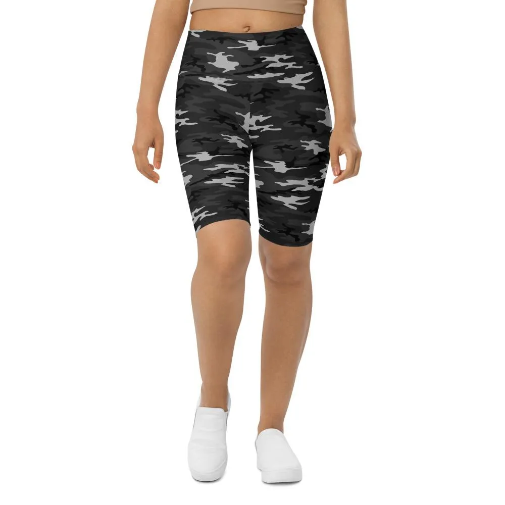 Dark Grey Camo Bike Shorts