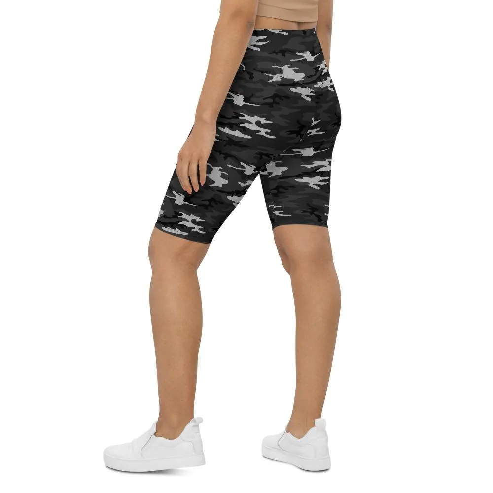 Dark Grey Camo Bike Shorts