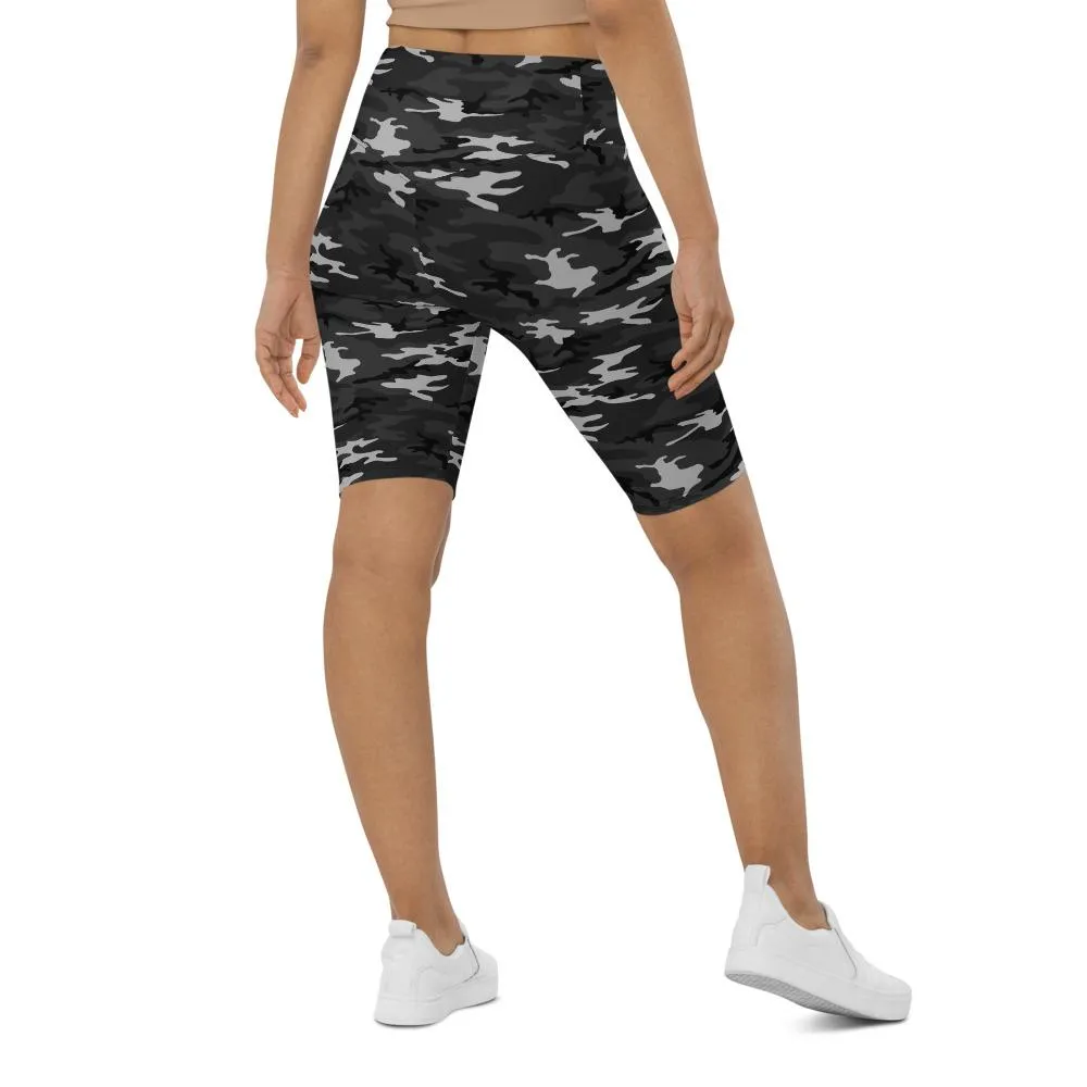 Dark Grey Camo Bike Shorts