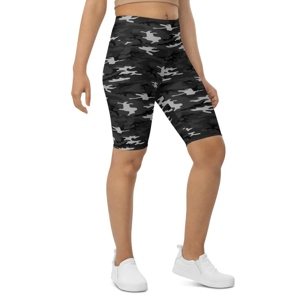 Dark Grey Camo Bike Shorts