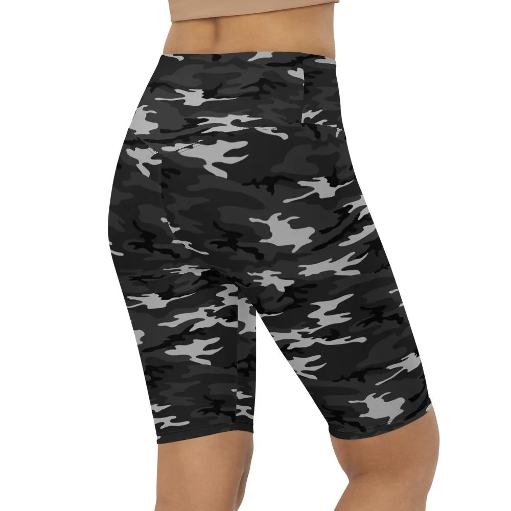 Dark Grey Camo Bike Shorts