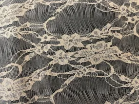 Delicate Stretch Floral Lace - Antique Beige