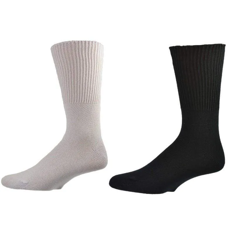 Diabetic Wide-Calf Combed Cotton Men's Socks 2-Pair Pack