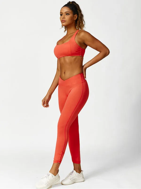 Drawstring wear yoga bra