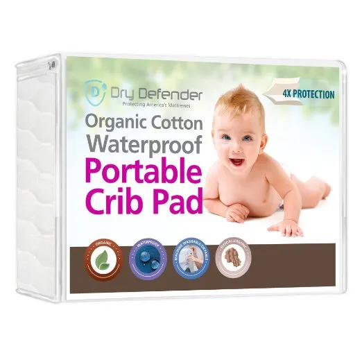 Dry Defender Organic Cotton Waterproof Crib Pad