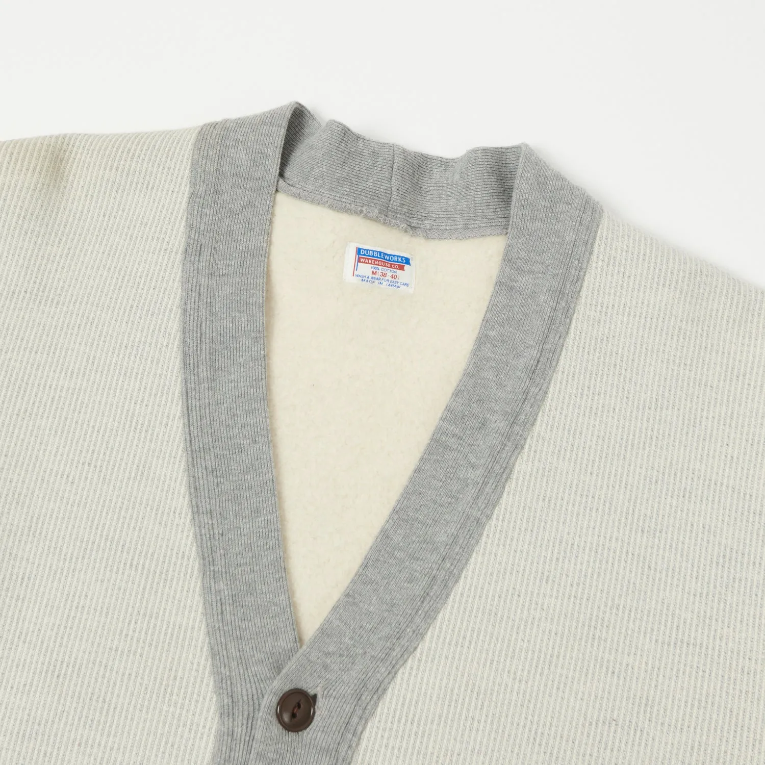 Dubbleworks Striped Sweat-Cardigan - Grey