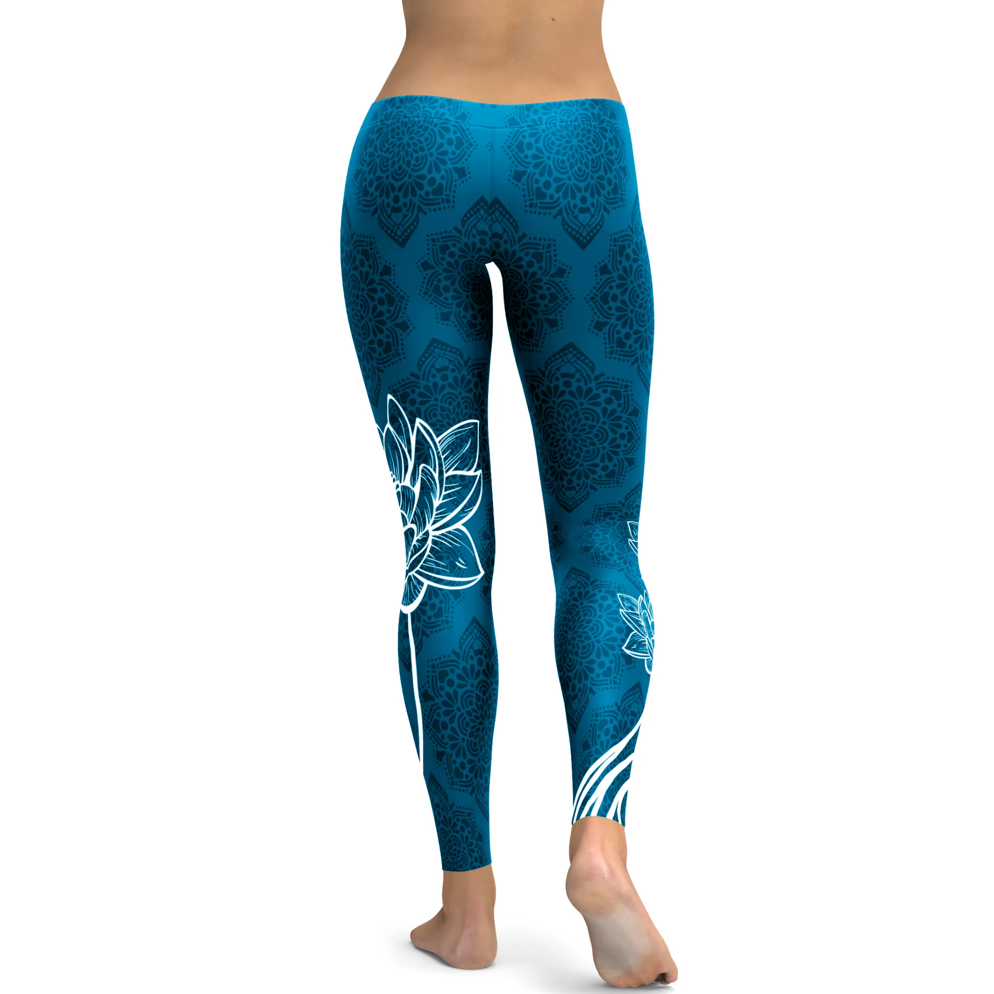 Electric Blue Lotus Leggings