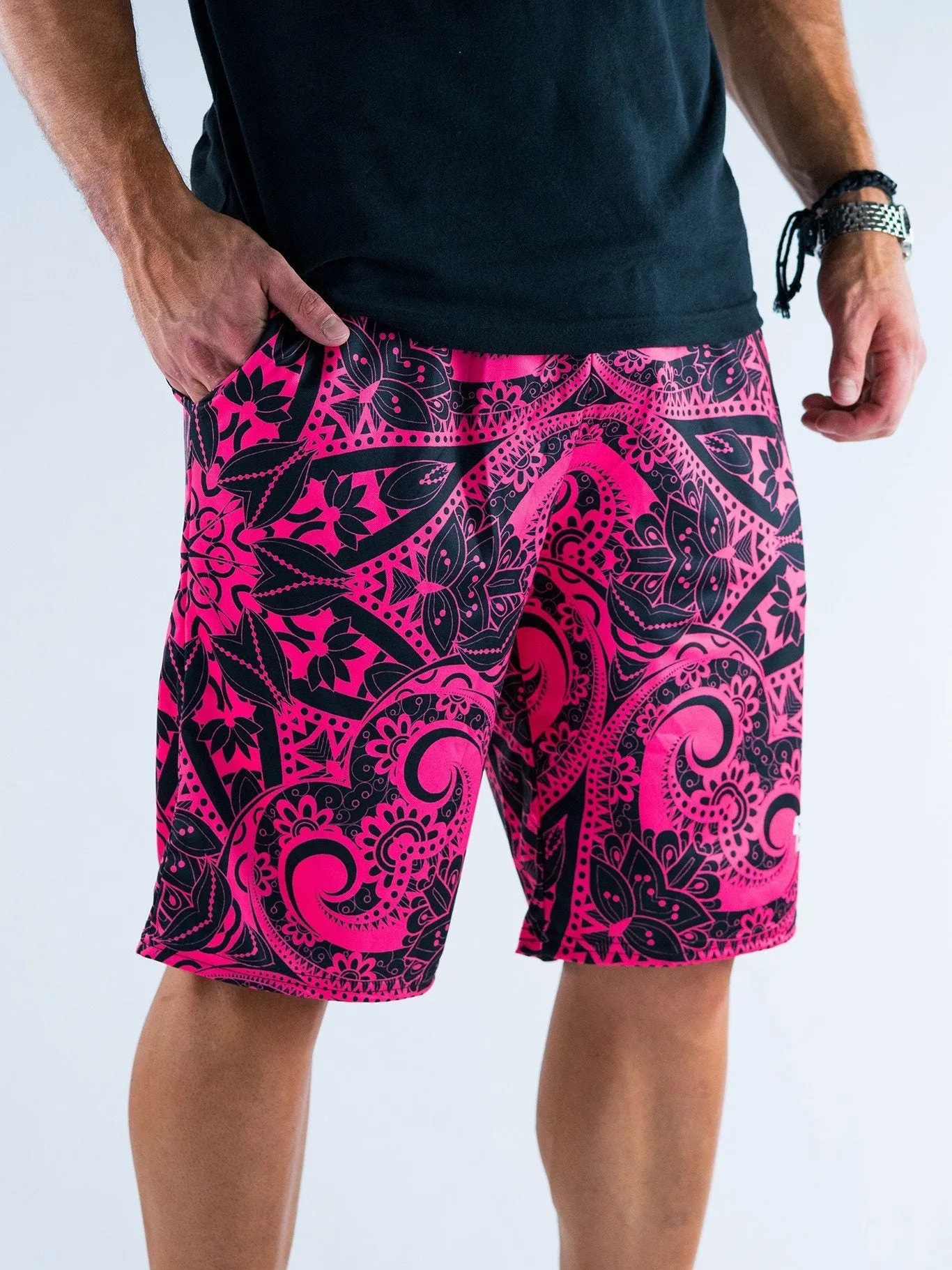 Electro Pink Mandala Shorts