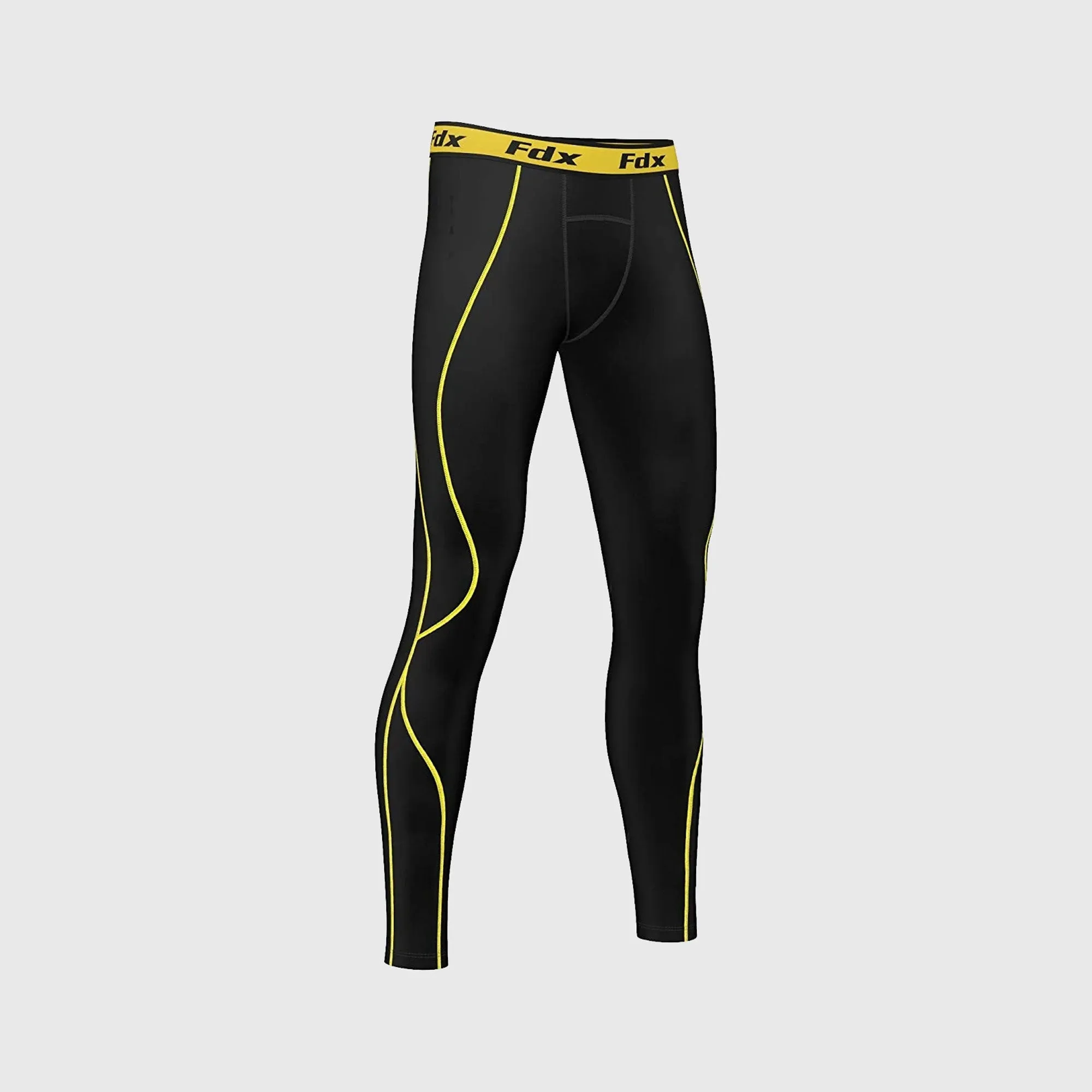 Fdx Blitz Yellow Men's & Boy's Compression Base Layer Tights