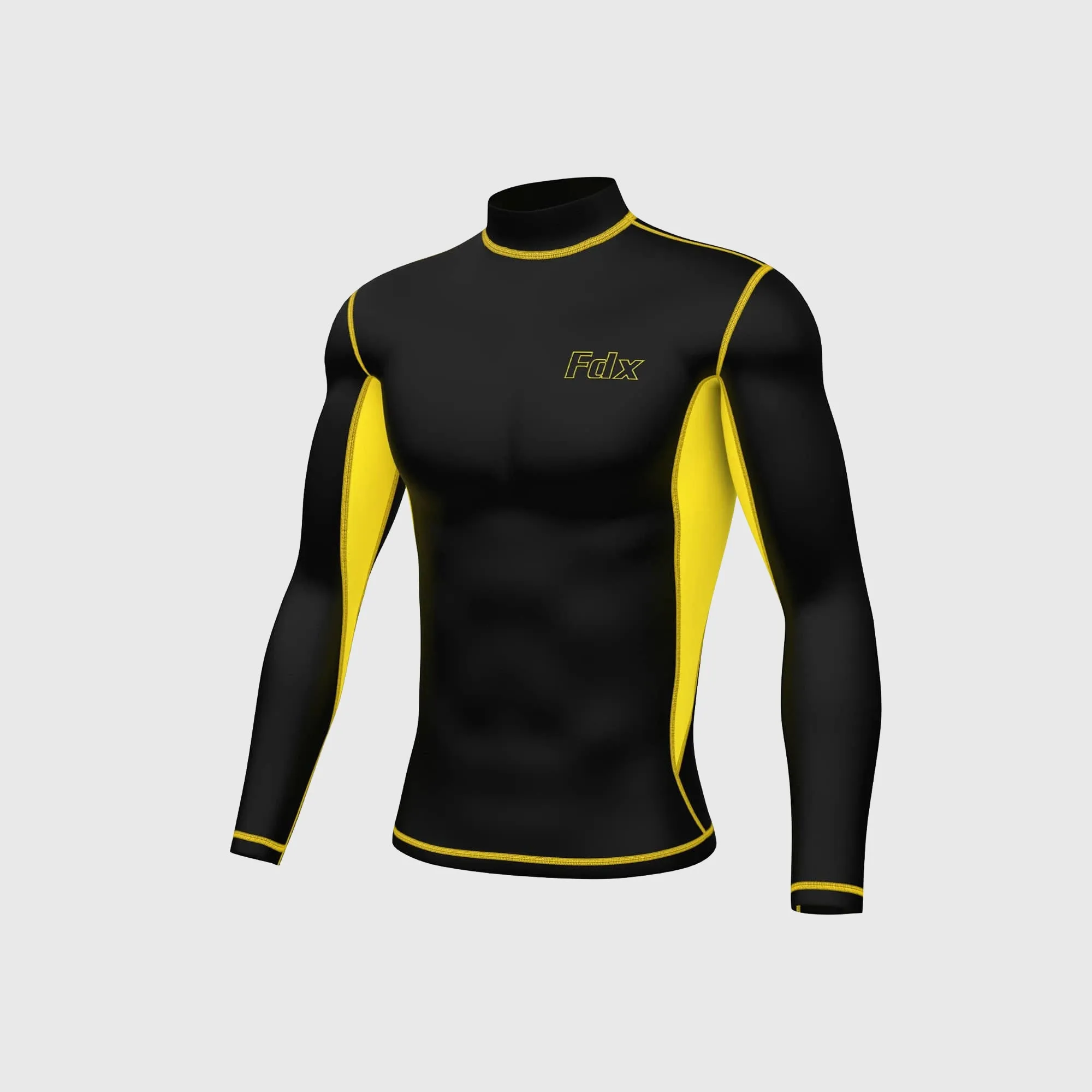 Fdx Inorex Yellow Men's & Boy's Thermal Winter Base Layer Compression Top