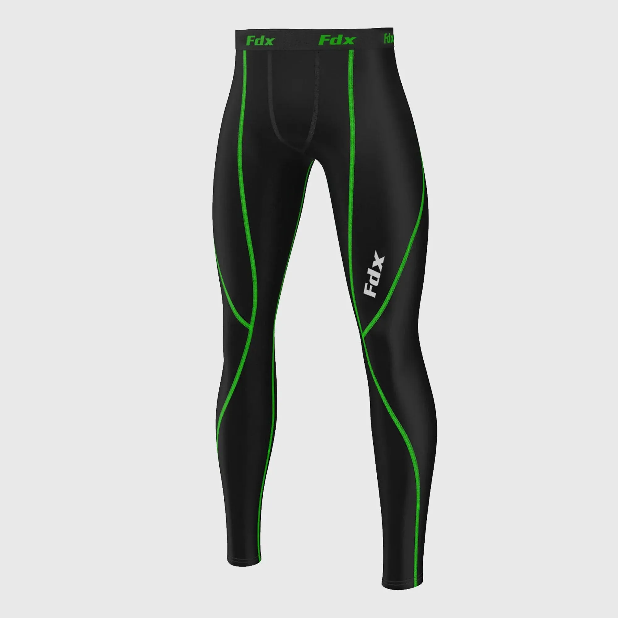 Fdx T5 Men's & Boy's Green Winter Compression Tights