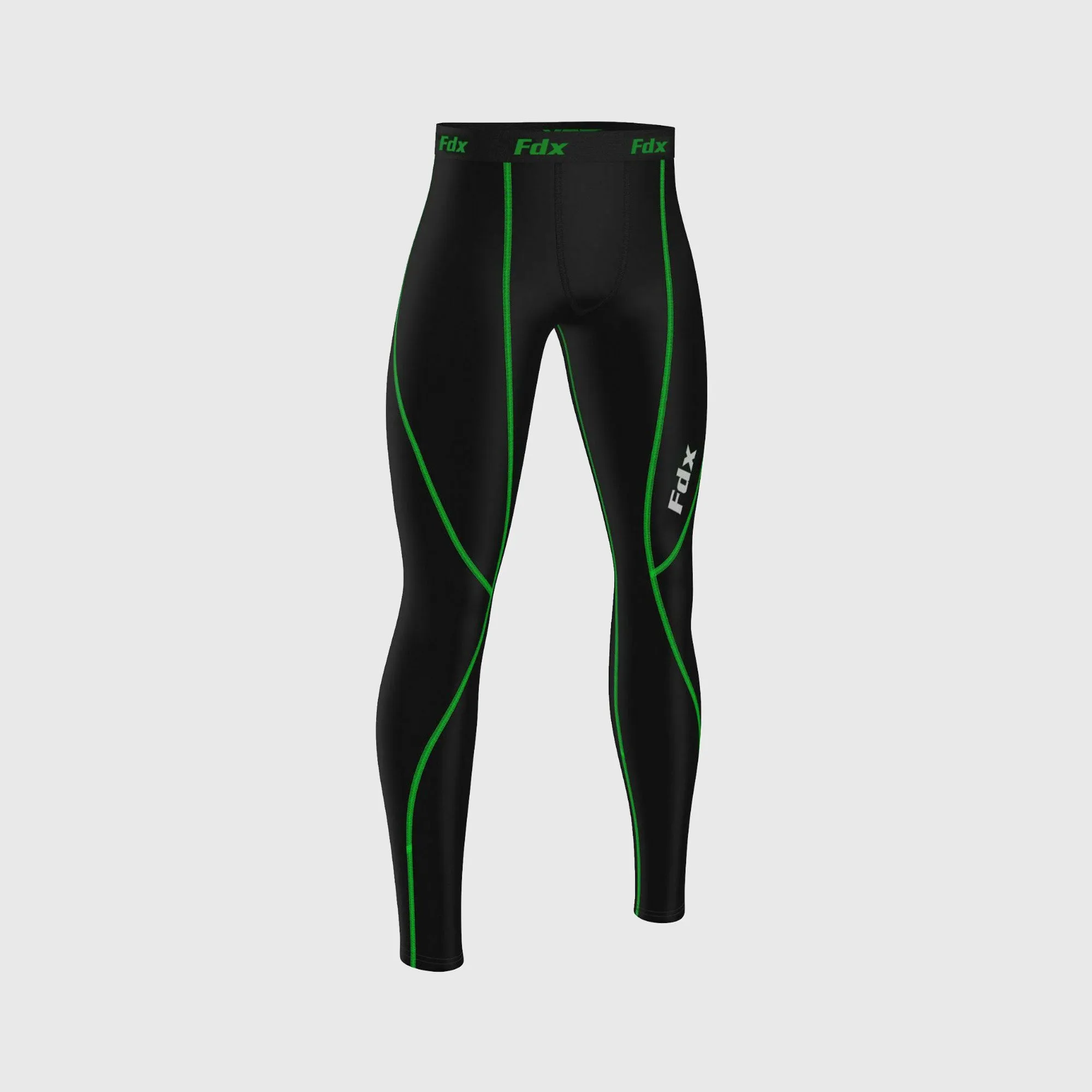 Fdx T5 Men's & Boy's Green Winter Compression Tights