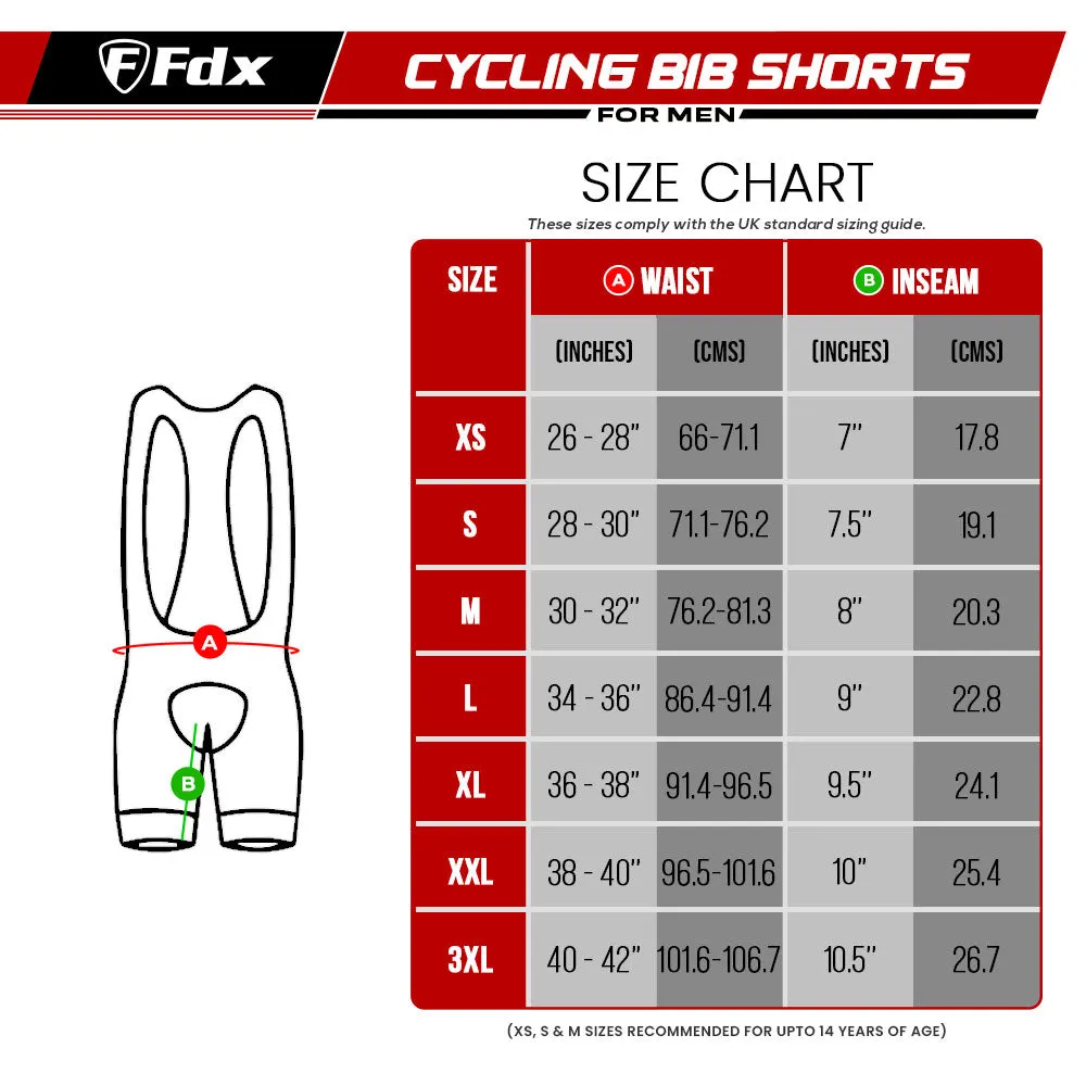 Fdx Windsor Green Men's & Boy's Padded Summer Cycling Bib Shorts