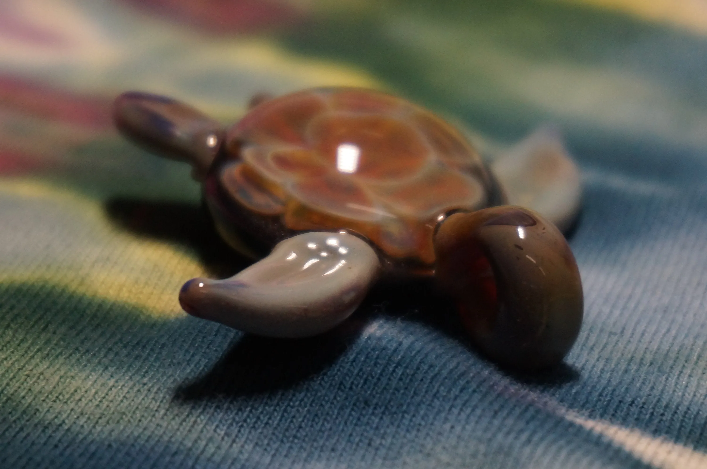 Flower Turtle Glass Pendant - Caliculturesmokeshop.com