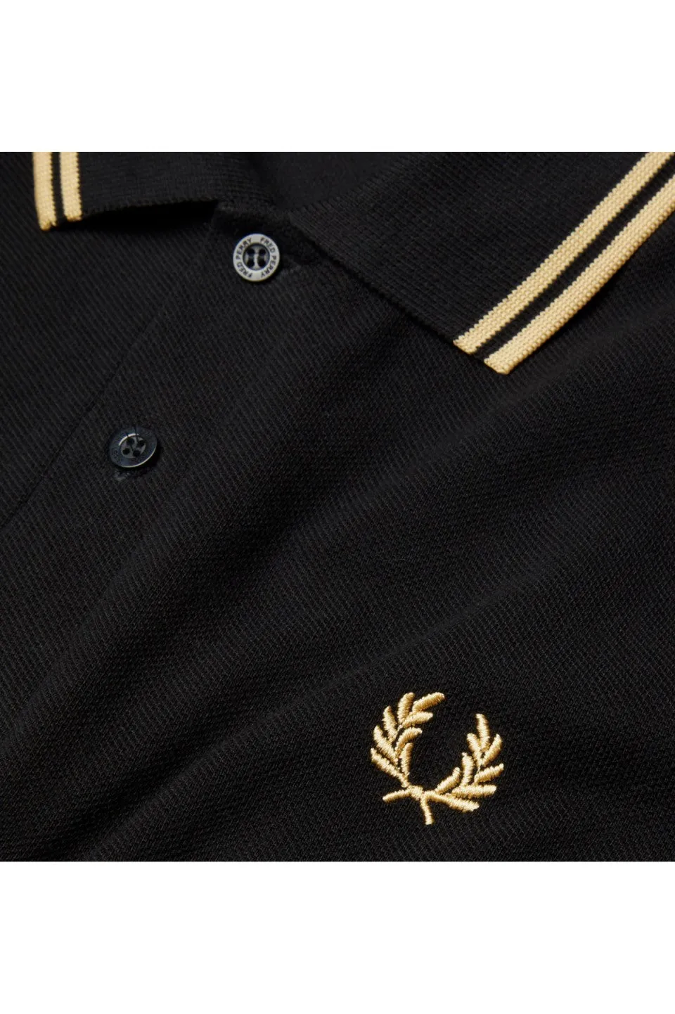 Fred Perry Twin Tipped Polo Black / Gold Champagne