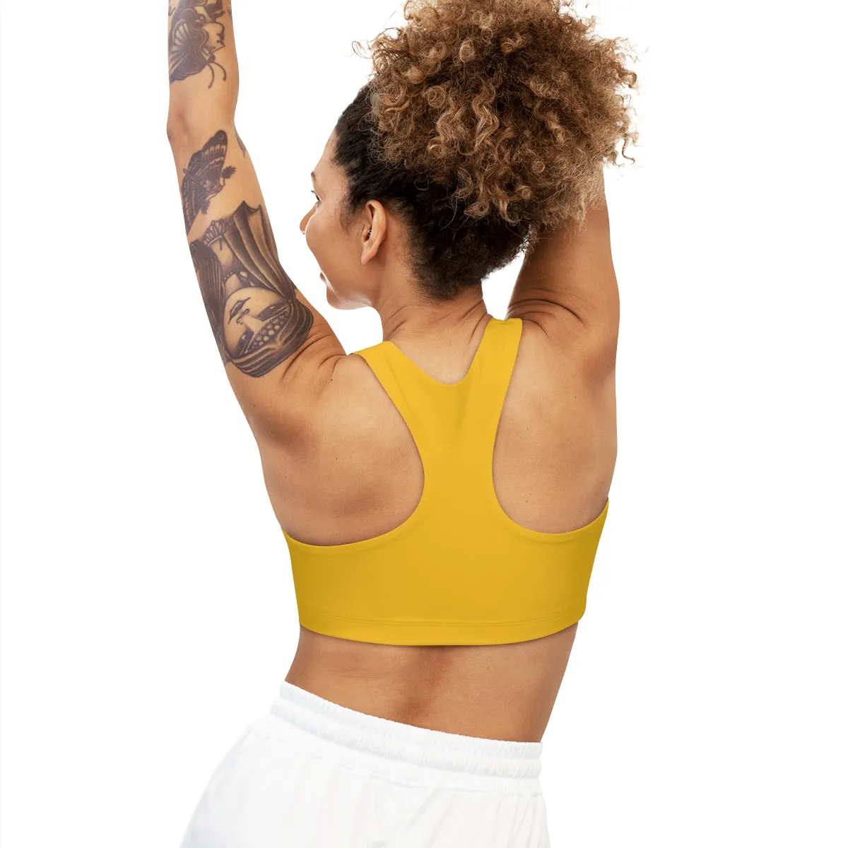 Golden Queen (Yellow) Seamless Sports Bra (AOP)