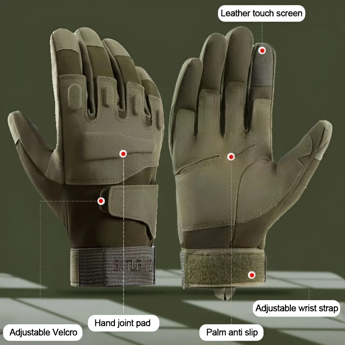 GRW Glove for Men Warm Sport Protection Design Anti-Slip Touchscreen Winter