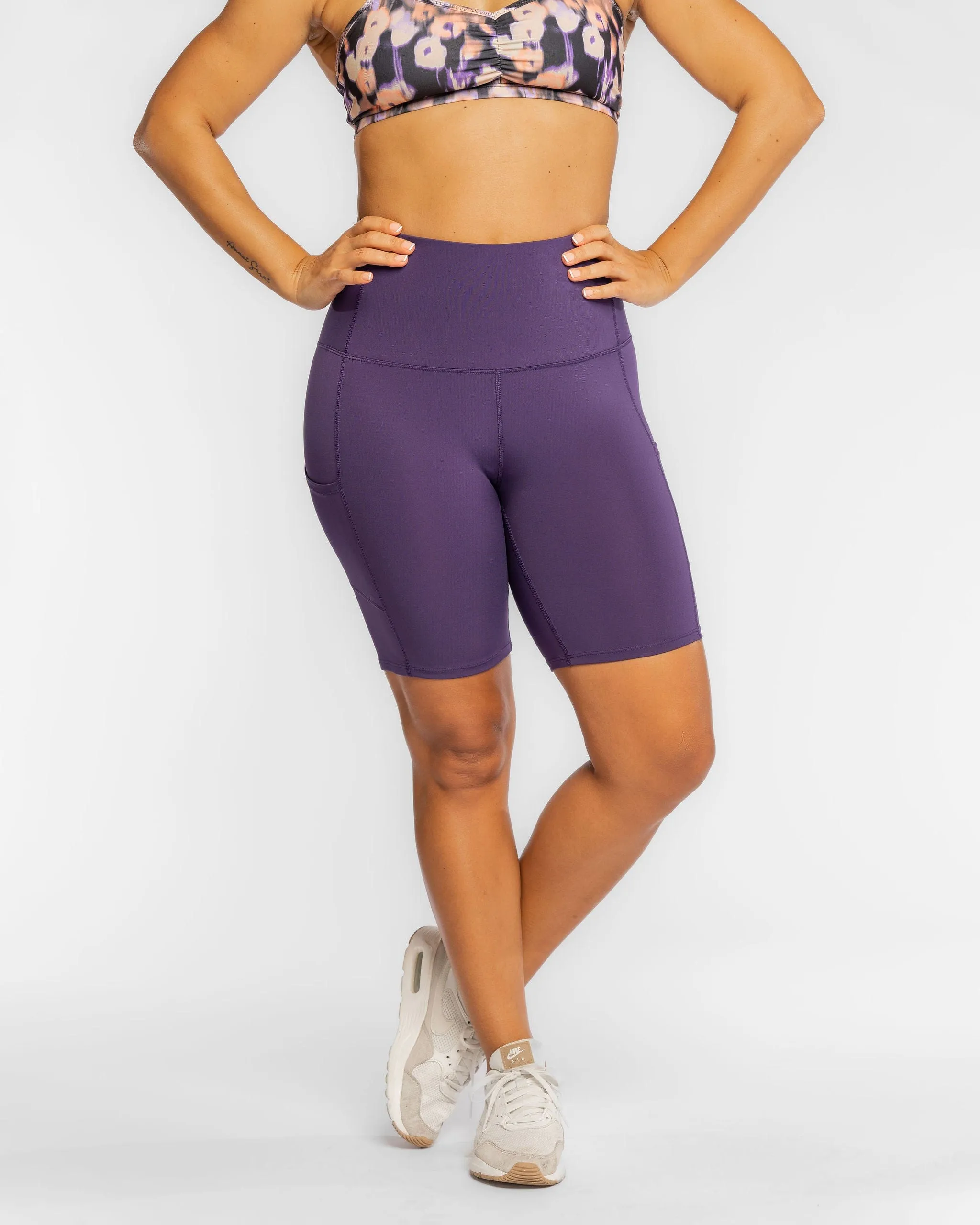 Hi Five High-Waisted Biker Short – Purple Craze