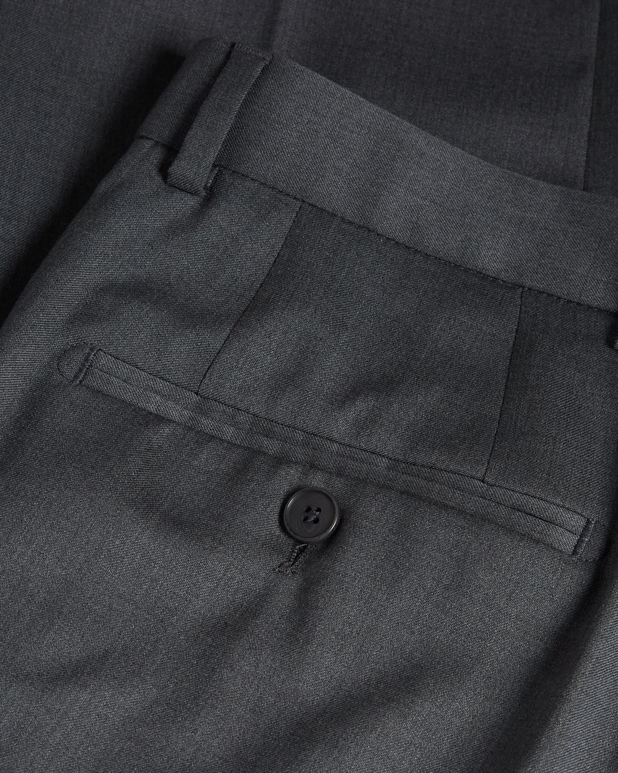 Irvints Slim Fit Charcoal Twill Suit Trousers Charcoal