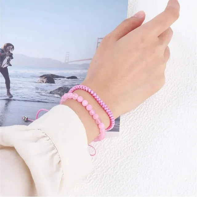 JSJOY Pink Beaded Bracelets for Men Boys Bracelet