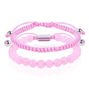 JSJOY Pink Beaded Bracelets for Men Boys Bracelet