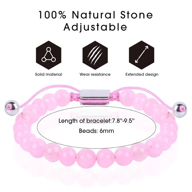 JSJOY Pink Beaded Bracelets for Men Boys Bracelet